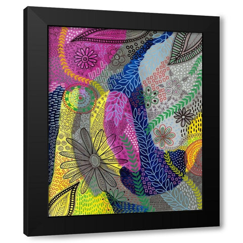 Chaotic II Black Modern Wood Framed Art Print with Double Matting by Moore, Regina