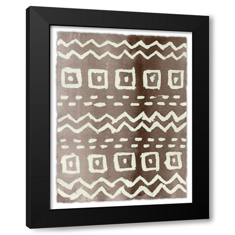 Ancestral Marks V Black Modern Wood Framed Art Print by Moore, Regina