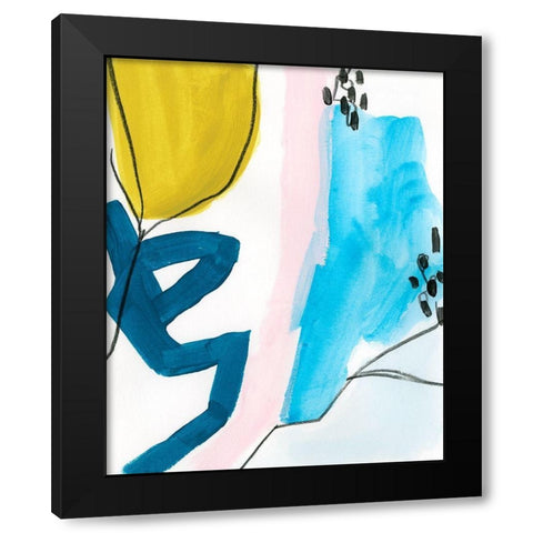 Pattern Mingle I Black Modern Wood Framed Art Print by Vess, June Erica