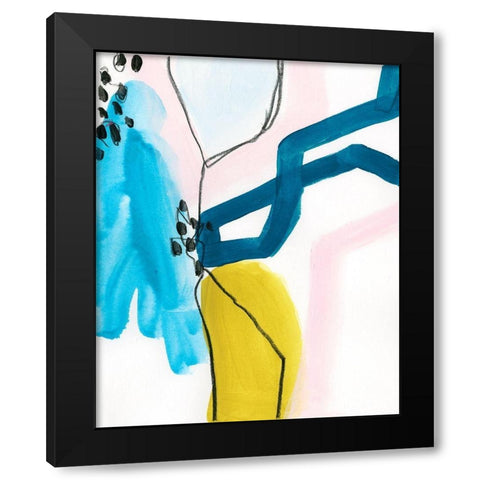 Pattern Mingle II Black Modern Wood Framed Art Print by Vess, June Erica