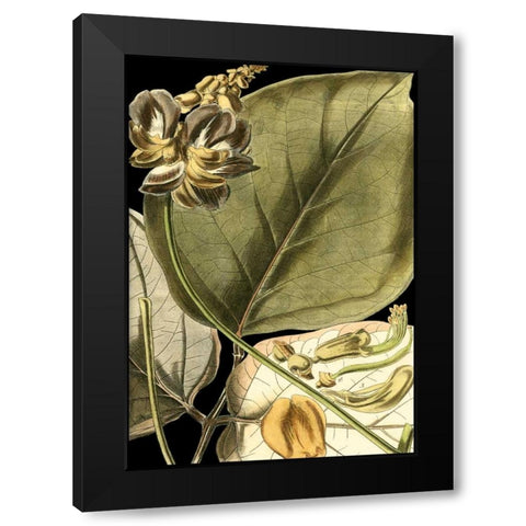 Tranquil Tropical Leaves I Black Modern Wood Framed Art Print by Vision Studio