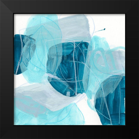 Blue Trance I Black Modern Wood Framed Art Print by Vess, June Erica