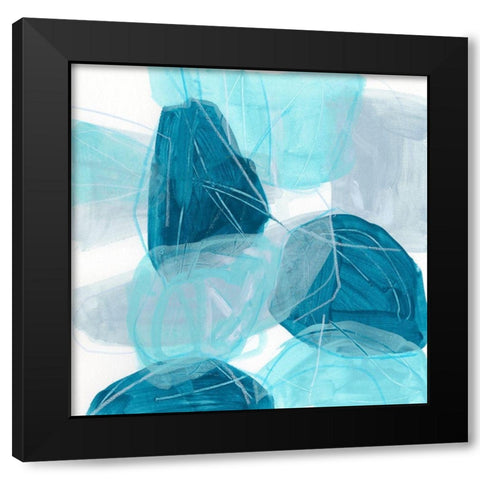 Blue Trance IV Black Modern Wood Framed Art Print with Double Matting by Vess, June Erica