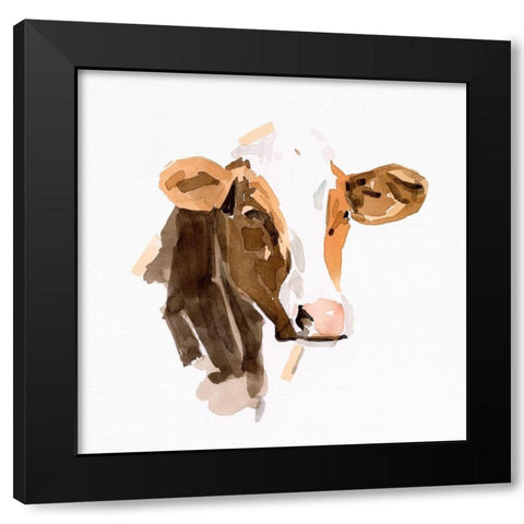 Watercolor Bovine IV Black Modern Wood Framed Art Print by Caroline, Emma