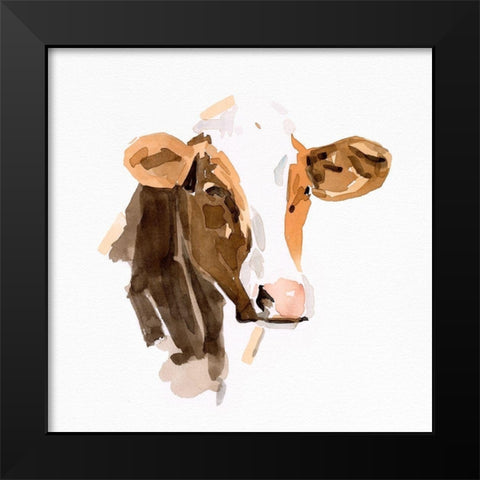 Watercolor Bovine IV Black Modern Wood Framed Art Print by Caroline, Emma