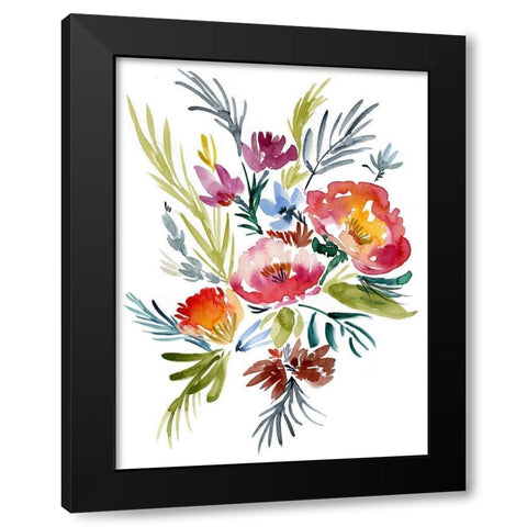 Jeweled Bouquet II Black Modern Wood Framed Art Print with Double Matting by Goldberger, Jennifer