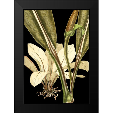 Tranquil Tropical Leaves V Black Modern Wood Framed Art Print by Vision Studio