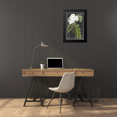 Dramatic White Flowers IV Black Modern Wood Framed Art Print by Vision Studio