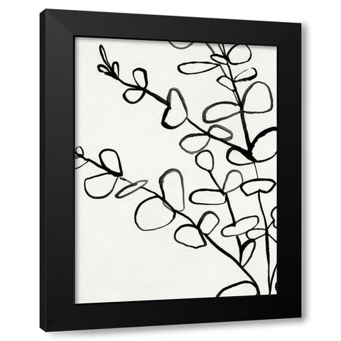 Sprig Contour I Black Modern Wood Framed Art Print with Double Matting by Barnes, Victoria