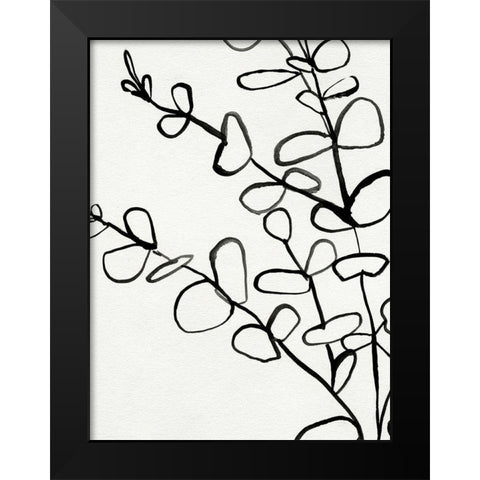 Sprig Contour I Black Modern Wood Framed Art Print by Barnes, Victoria