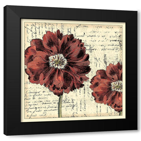 Vintage Composition II Black Modern Wood Framed Art Print with Double Matting by Vision Studio