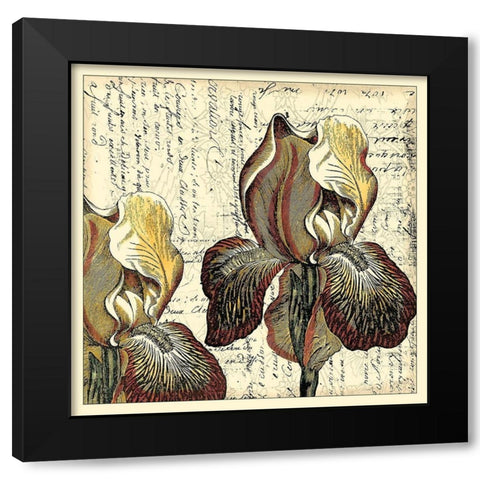 Vintage Composition III Black Modern Wood Framed Art Print with Double Matting by Vision Studio