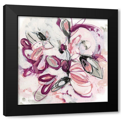 Fuchsia Floral I Black Modern Wood Framed Art Print by Vess, June Erica
