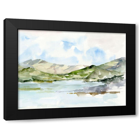 Serene Mountains I Black Modern Wood Framed Art Print with Double Matting by Harper, Ethan