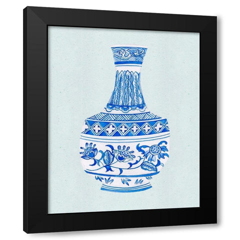 Qing Vase I Black Modern Wood Framed Art Print with Double Matting by Wang, Melissa