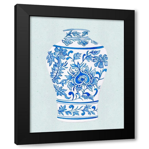 Qing Vase II Black Modern Wood Framed Art Print with Double Matting by Wang, Melissa