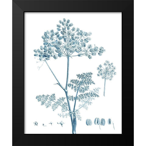 Antique Botanical in Blue VI Black Modern Wood Framed Art Print by Vision Studio