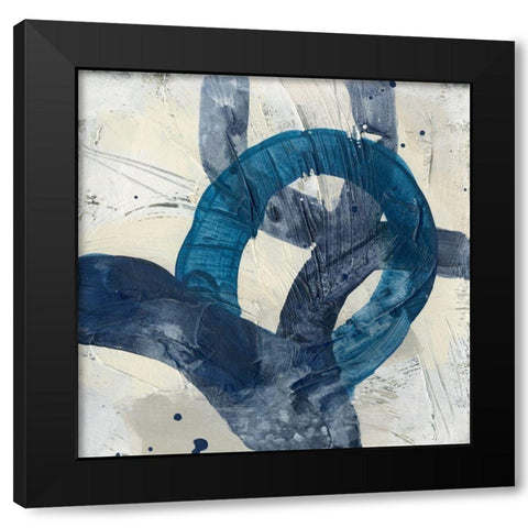 Blue System V Black Modern Wood Framed Art Print with Double Matting by Vess, June Erica