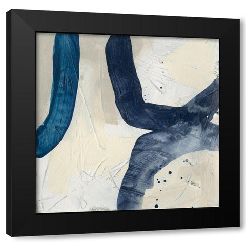 Blue System VII Black Modern Wood Framed Art Print by Vess, June Erica