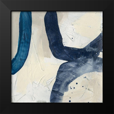 Blue System VII Black Modern Wood Framed Art Print by Vess, June Erica