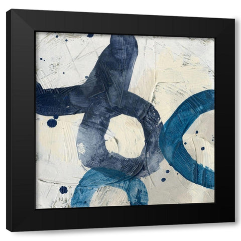 Blue System VIII Black Modern Wood Framed Art Print by Vess, June Erica