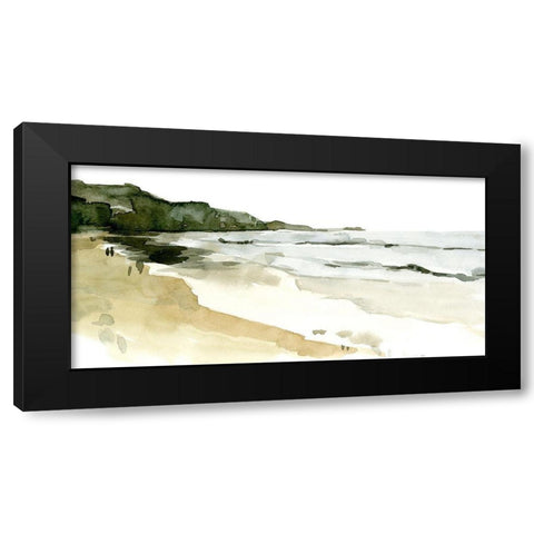 Simple Watercolor Coast II Black Modern Wood Framed Art Print with Double Matting by Caroline, Emma