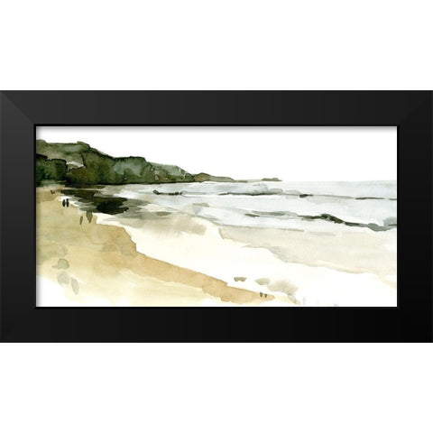 Simple Watercolor Coast II Black Modern Wood Framed Art Print by Caroline, Emma