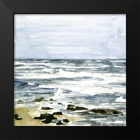 Loose Seascape I Black Modern Wood Framed Art Print by Caroline, Emma
