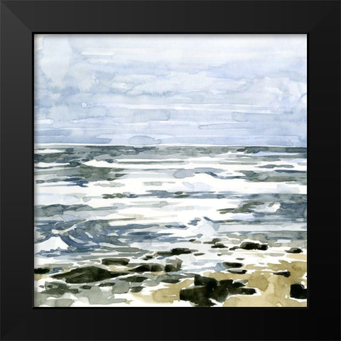 Loose Seascape II Black Modern Wood Framed Art Print by Caroline, Emma