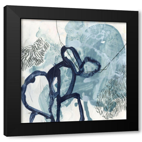 Blue Slate I Black Modern Wood Framed Art Print by Vess, June Erica
