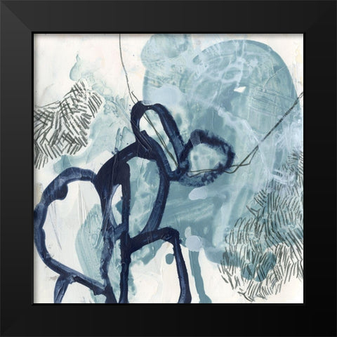 Blue Slate I Black Modern Wood Framed Art Print by Vess, June Erica