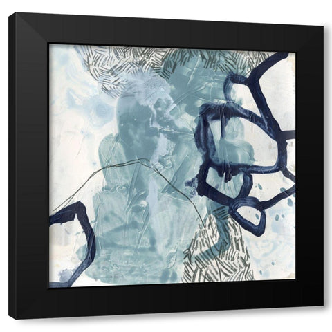 Blue Slate III Black Modern Wood Framed Art Print by Vess, June Erica