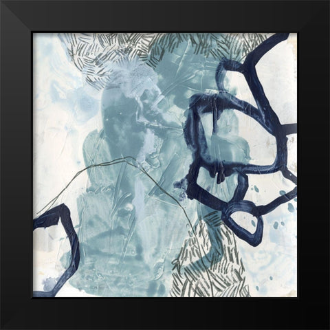 Blue Slate III Black Modern Wood Framed Art Print by Vess, June Erica