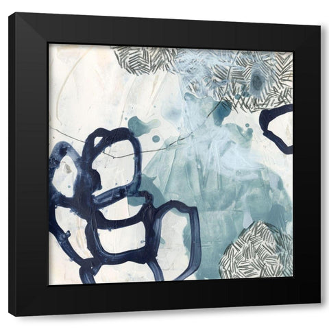 Blue Slate IV Black Modern Wood Framed Art Print by Vess, June Erica
