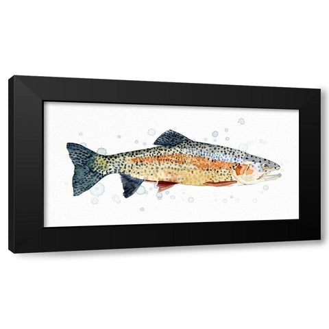 Watercolor Rainbow Trout I Black Modern Wood Framed Art Print by Caroline, Emma