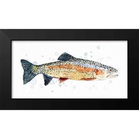 Watercolor Rainbow Trout I Black Modern Wood Framed Art Print by Caroline, Emma