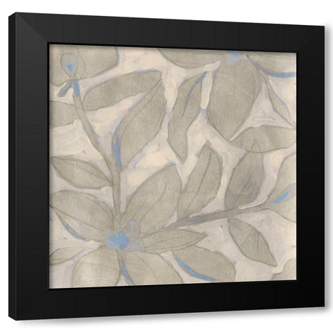 Silvertone Garden I Black Modern Wood Framed Art Print with Double Matting by Vess, June Erica