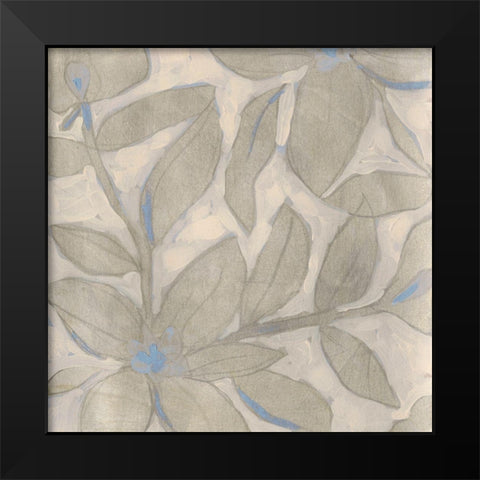 Silvertone Garden I Black Modern Wood Framed Art Print by Vess, June Erica