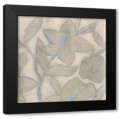 Silvertone Garden II Black Modern Wood Framed Art Print by Vess, June Erica