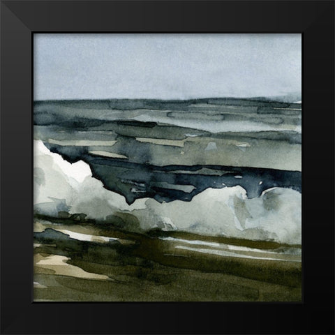 Loose Watercolor Waves III Black Modern Wood Framed Art Print by Caroline, Emma