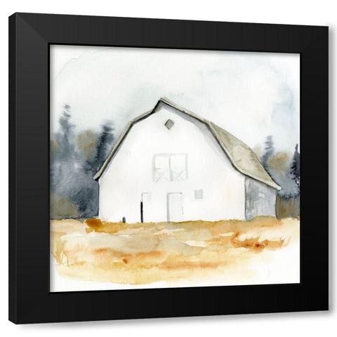 White Barn Watercolor III Black Modern Wood Framed Art Print with Double Matting by Barnes, Victoria