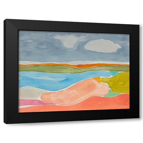 Luminous Coastline II Black Modern Wood Framed Art Print with Double Matting by Delamater, Rob