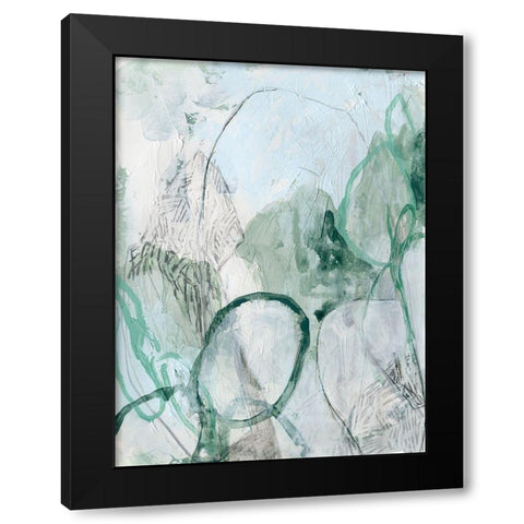 Verdigris Fresco I Black Modern Wood Framed Art Print by Vess, June Erica