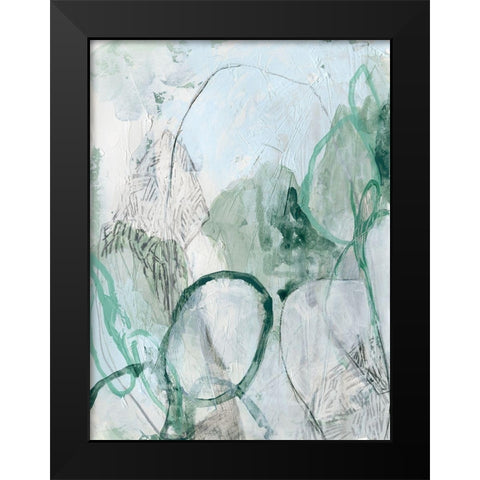 Verdigris Fresco I Black Modern Wood Framed Art Print by Vess, June Erica