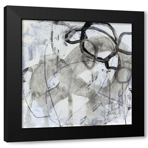 Neutral Swipe III Black Modern Wood Framed Art Print by Vess, June Erica