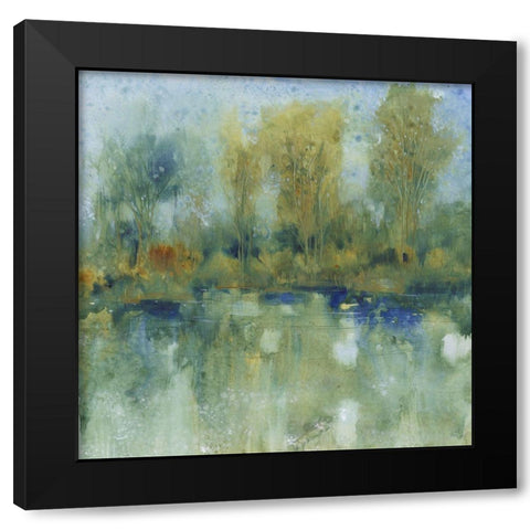 Pond Reflection I Black Modern Wood Framed Art Print with Double Matting by OToole, Tim