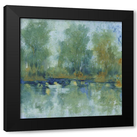 Pond Reflection II Black Modern Wood Framed Art Print with Double Matting by OToole, Tim