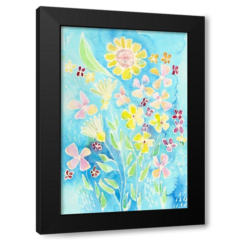 Snappy Floral I Black Modern Wood Framed Art Print with Double Matting by Moore, Regina