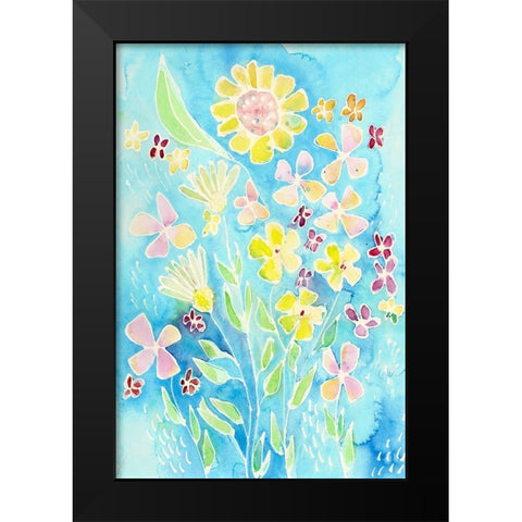 Snappy Floral I Black Modern Wood Framed Art Print by Moore, Regina