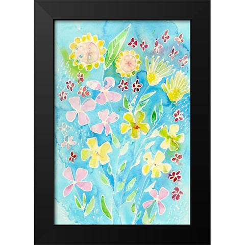 Snappy Floral II Black Modern Wood Framed Art Print by Moore, Regina